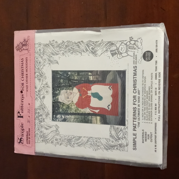 Vintage Simple Patterns for Christmas Mrs Clause Yard Art Pattern Size 70" x 33" - Picture 5 of 5